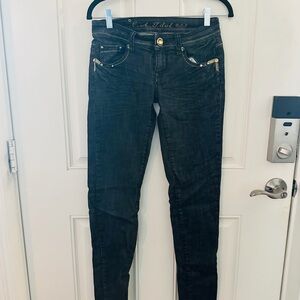 LA Idol Jeans 5 | Dark Wash Low Rise Y2K Bling Pocket Denim